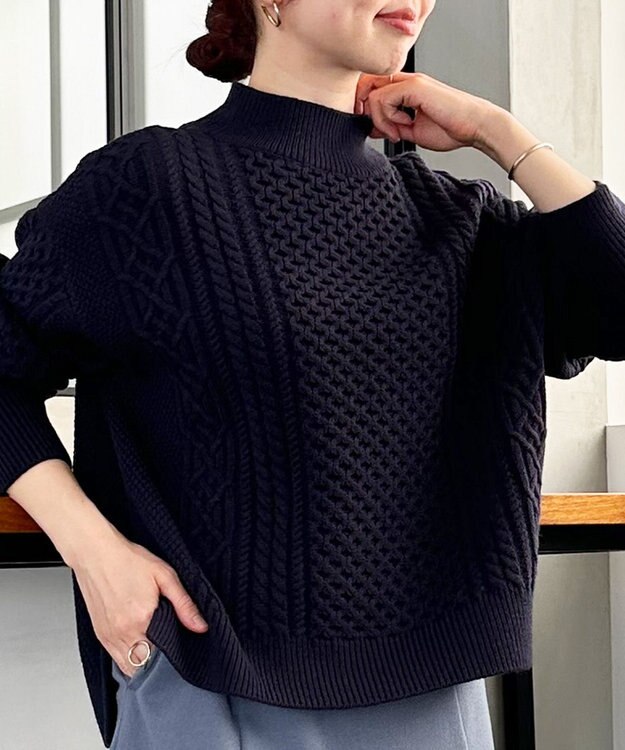 UNFILO アランパターンニット ネイビー