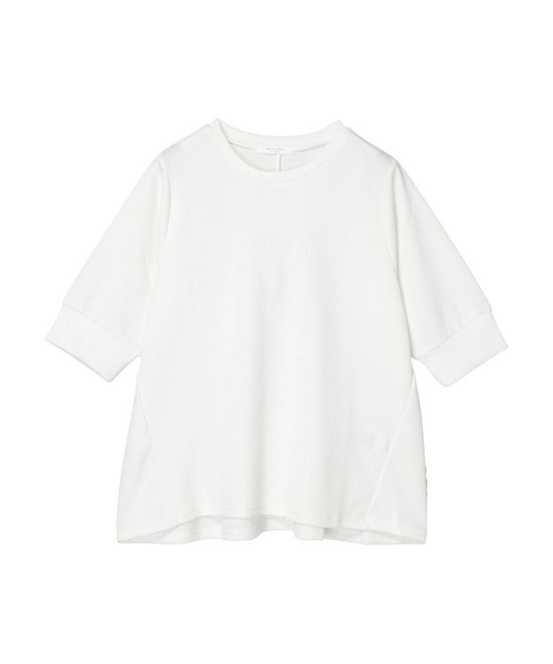 Green Parks ぽこぽこ７分袖カットプルオーバー Off White