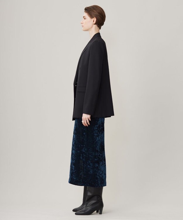 ICB L ウール2WAYストレッチ ダブルブレストジャケット ブラック系