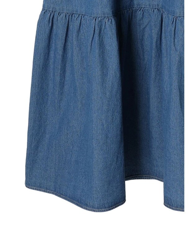 earth music&ecology デニムバックレースアップワンピース Light Indigo
