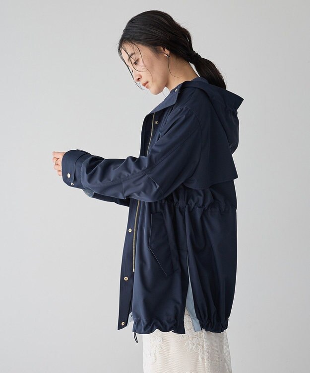 YECCA VECCA [撥水/花粉ガード]ミドル丈マウンテンパーカー Navy