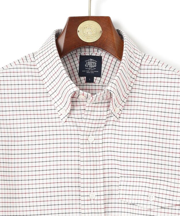 J.PRESS MEN 【定番 / 不変の品格】タッターソール シャツ / ボタンダウン レッド系3