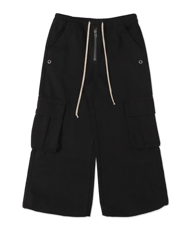 WEGO 【ウエストゴム】スーパーフレアカーゴパンツ ブラック