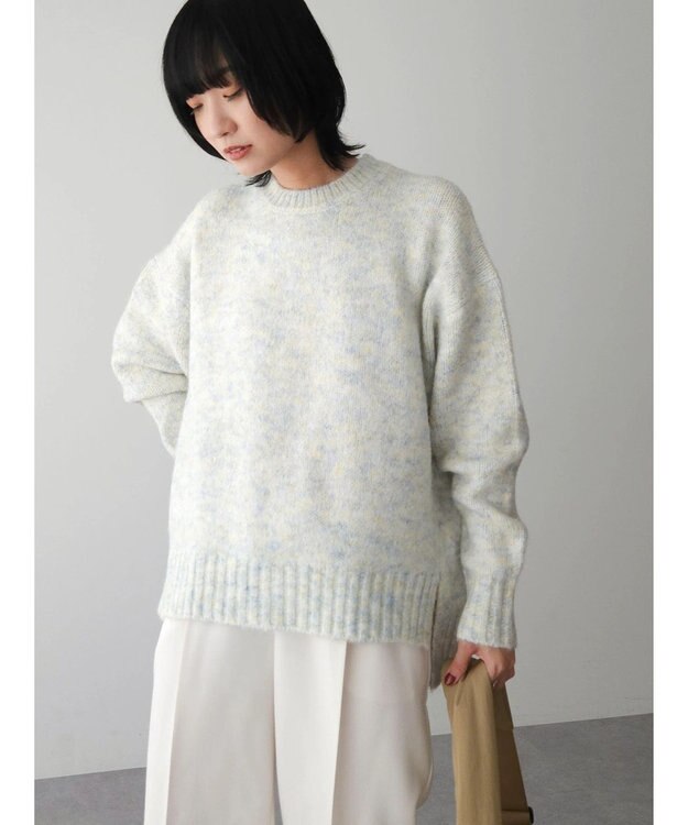 Green Parks ふわふわＭｉｘニットプルオーバー Off White