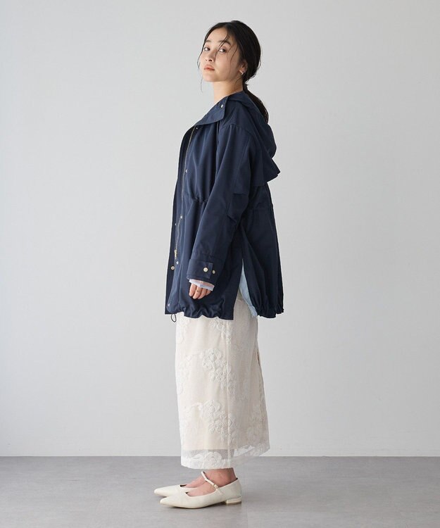 YECCA VECCA [撥水/花粉ガード]ミドル丈マウンテンパーカー Navy