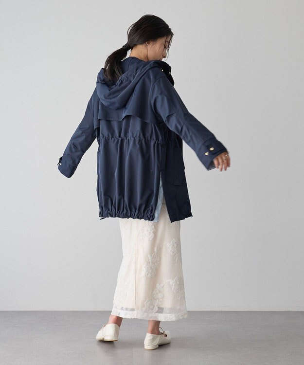 YECCA VECCA [撥水/花粉ガード]ミドル丈マウンテンパーカー Navy