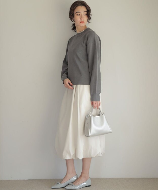 組曲 ソフトクロスバルーン スカート アイボリー系