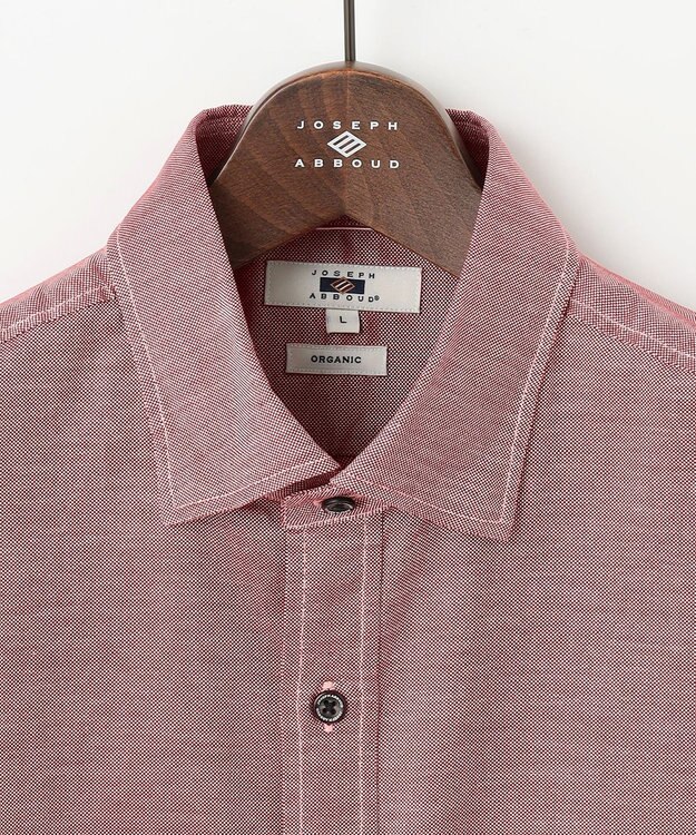 JOSEPH ABBOUD 【キングサイズ・オーガニックコットン使用】JOE COTTON ストレッチオックス シャツ ワイン系