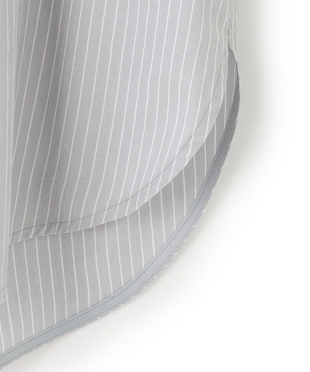 ICB 【洗える】CRySiタイプライター ボウタイ付きバンドカラーシャツ ライトグレー系柄