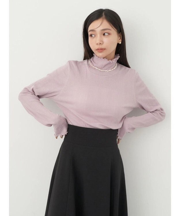 earth music&ecology コットンシアータートルネックプルオーバー Pink