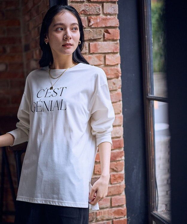 ANY ロゴロングスリーブTシャツ アイボリー