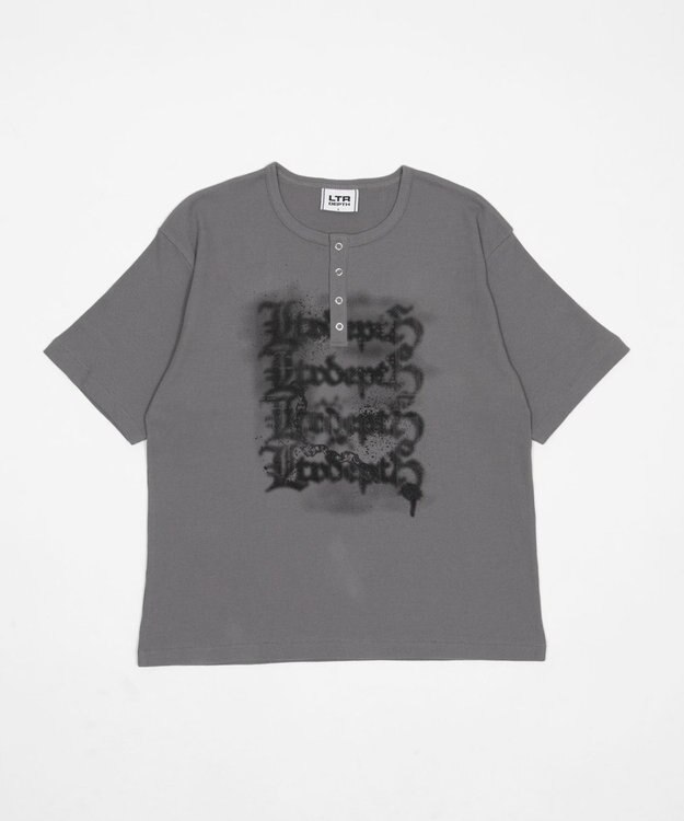 WEGO 【ユニセックス着用ITEM】グラフィックヘンリーネックT（SS） グレー