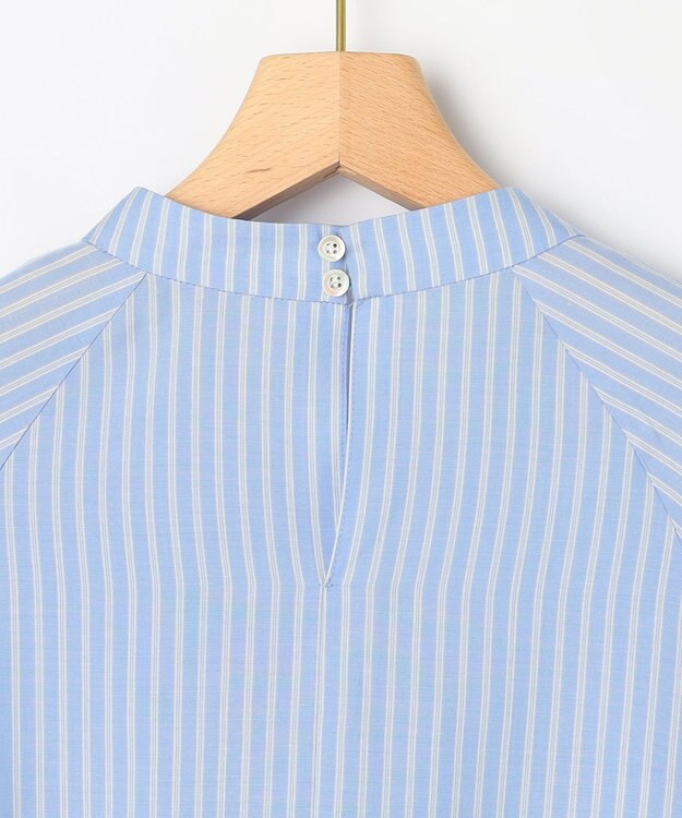 組曲 S リヨセルシャーティングハイネック ブラウス サックスブルーストライプ系1