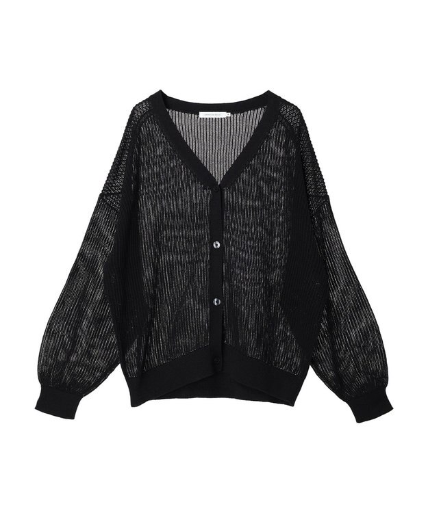 AMERICAN HOLIC メッシュＶネックニットカーディガン Black