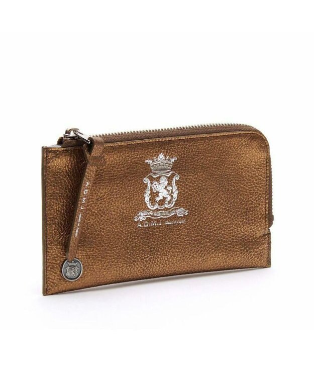 A.D.M.J. 【牛革】メタリックレザー/オーガナイザーパース ブラス　ブラウン