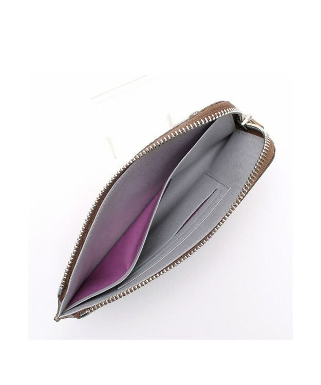 A.D.M.J. 【牛革】メタリックレザー/オーガナイザーパース ブラス　ブラウン