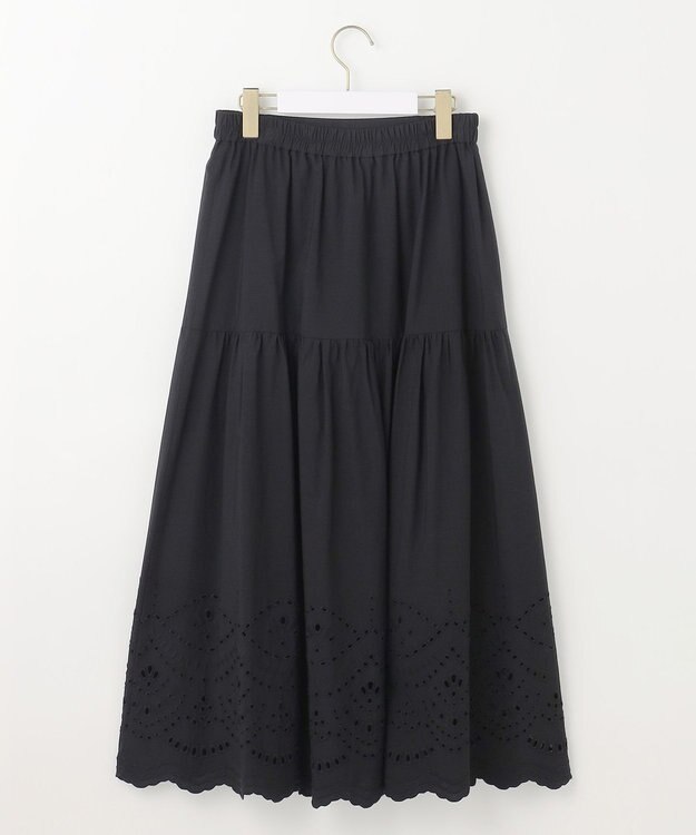 ANY SIS 【洗える】スカラヘムティアード スカート ブラック