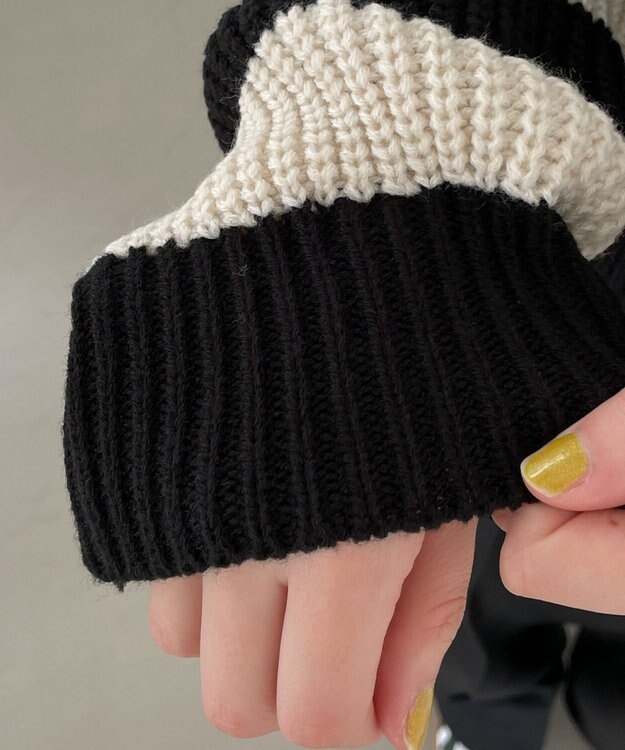 WEGO 2WAYリボンカーデ ブラックボーダー