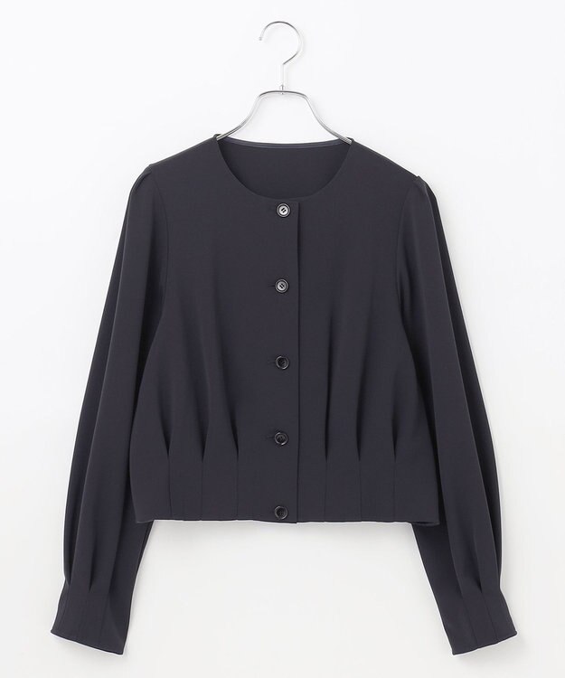 #Newans 【セレモニーにも】コクーンフォルムカーディガンジャケット ネイビー