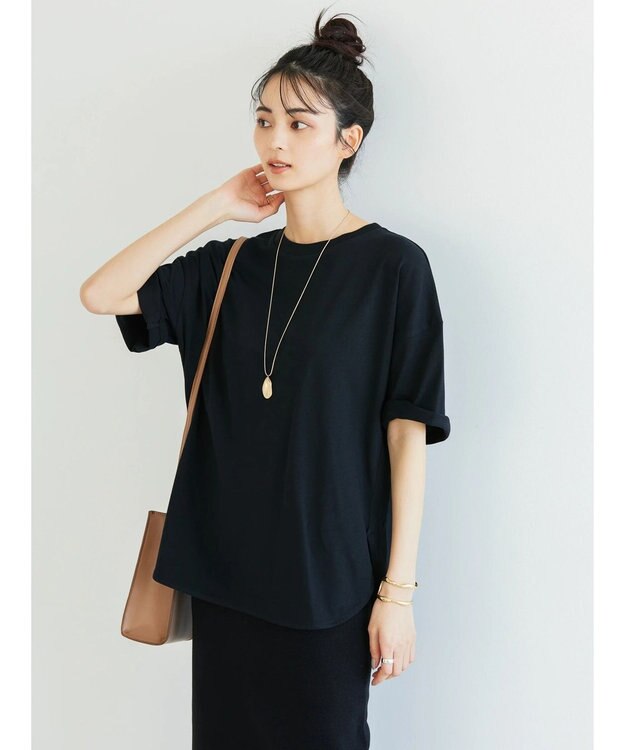 AMERICAN HOLIC 抗菌防臭ラウンドテールカットプルオーバー Black