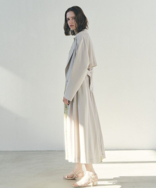 YECCA VECCA 【UVカット/花粉ガード】素材MIXトレンチコート Gray Beige