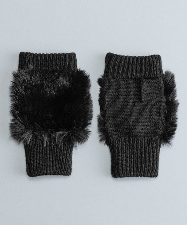 ORuKuBET フェイクファー付きフィンガーレスニットグローブ(WOMEN)