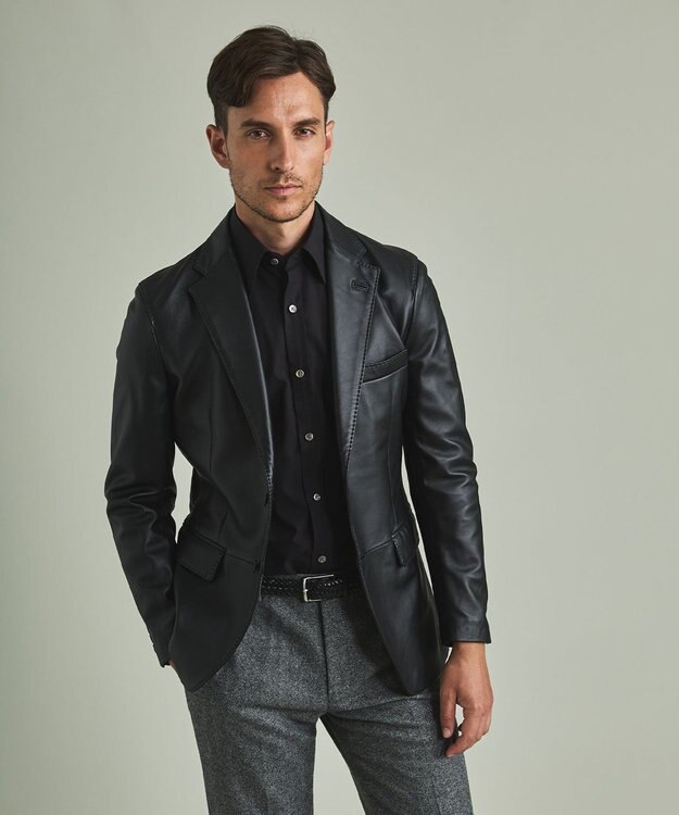 GOTAIRIKU 【シープレザー】テーラードジャケット ブラック系