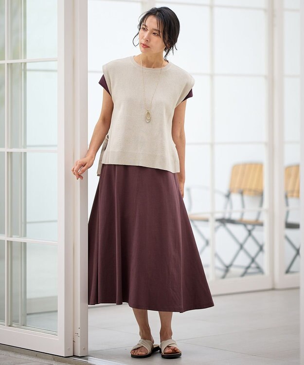 ANY スプリングニットベスト サンドベージュ