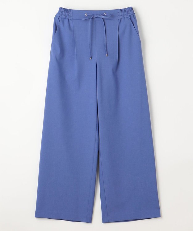 ANY L 【ウエストゴム/ストレッチ/セットアップ可】イージィケアストレッチワイドパンツ ブルー