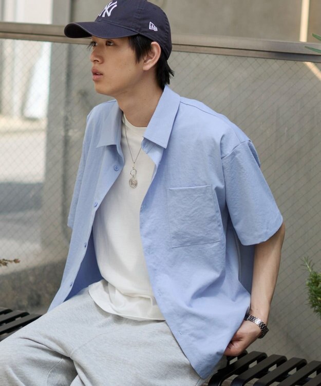 WEGO クロップドSSムジシャツ サックス