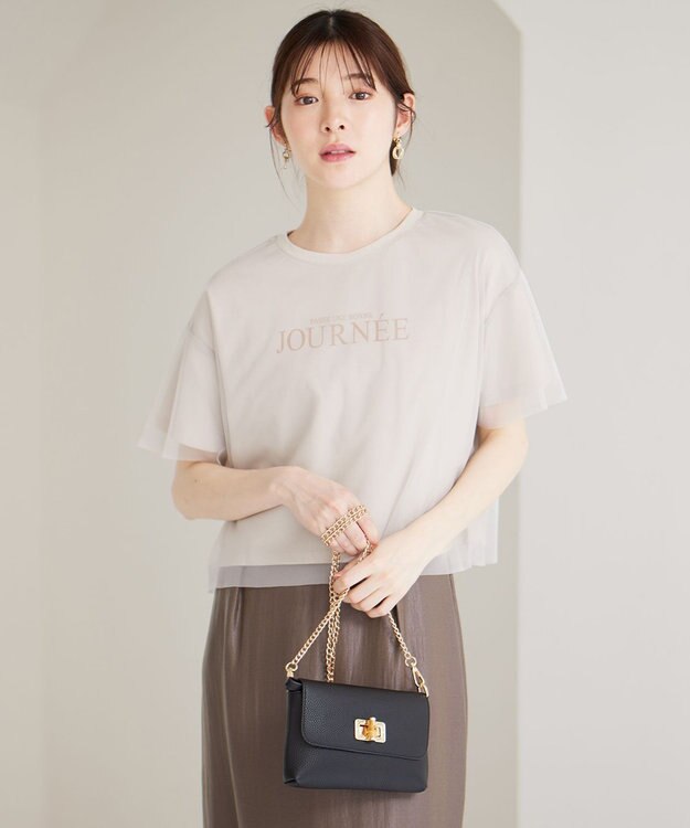 ANY SIS シアーチュールロゴ Tシャツ ライトグレー