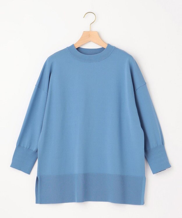 組曲 L 【WEB限定】コットンポリエステル リラクシーニット ブルー系