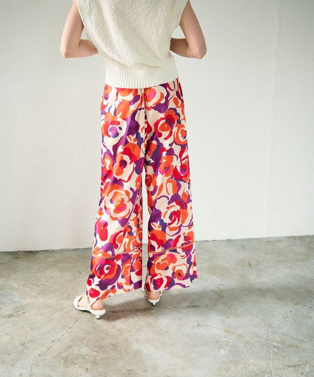 GRACE CONTINENTAL ペイントカラーワイドパンツ オレンジ