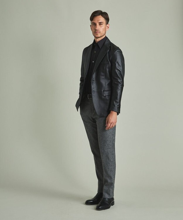 GOTAIRIKU 【シープレザー】テーラードジャケット ブラック系