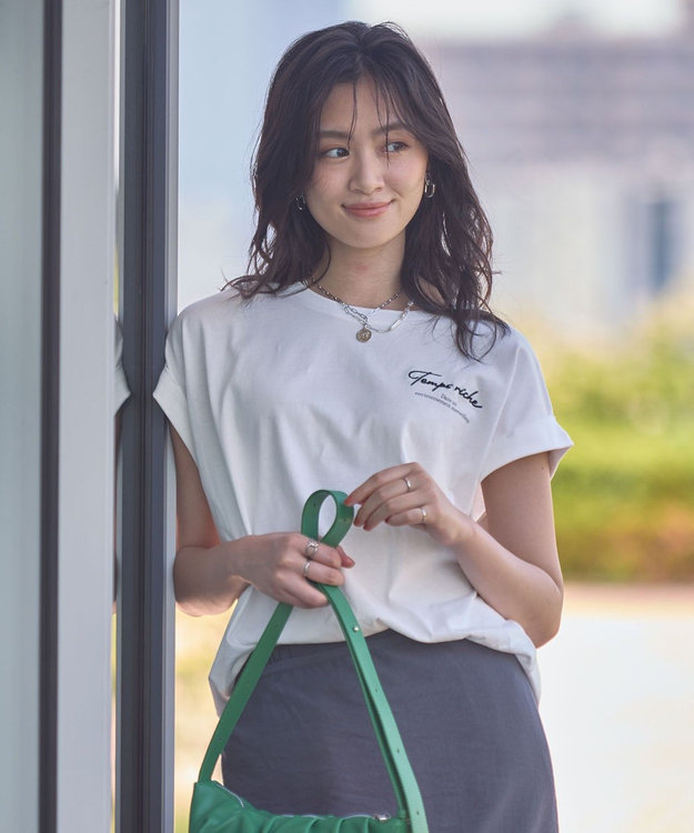 Green Parks 汗染み防止フレンチロゴＴシャツ Off White