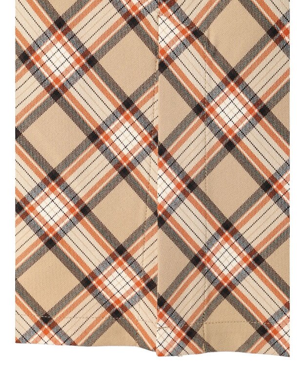 earth music&ecology チェック柄ナロースカート Beige