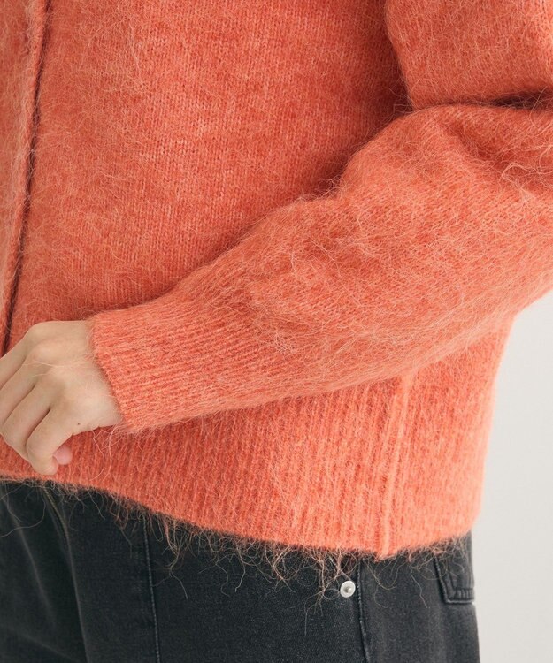 Green Parks 毛ふきシャギーＶネックカーディガン Orange