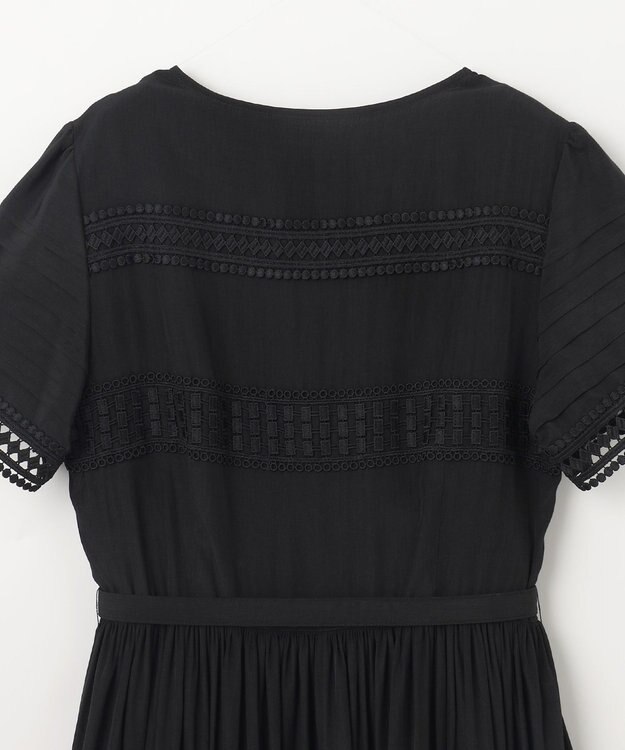 GRACE CONTINENTAL レース切替フレアワンピース ブラック