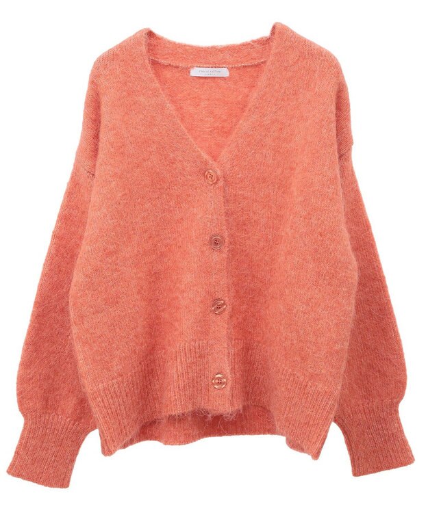 Green Parks 毛ふきシャギーＶネックカーディガン Orange