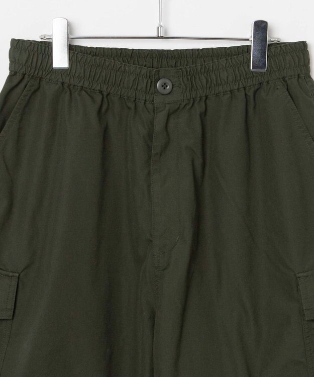 WEGO 【ウエストゴム/手洗い可】ワイドカーゴショーツ カーキ