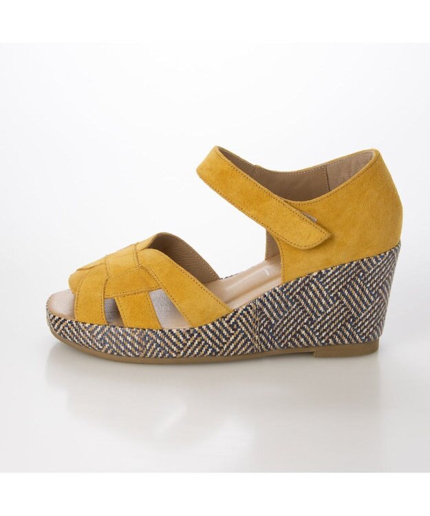 MODE ET JACOMO <D'ICI>カットワークストラップサンダル イエロースエード
