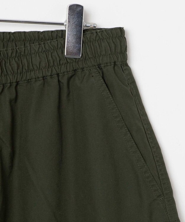 WEGO 【ウエストゴム/手洗い可】ワイドカーゴショーツ カーキ