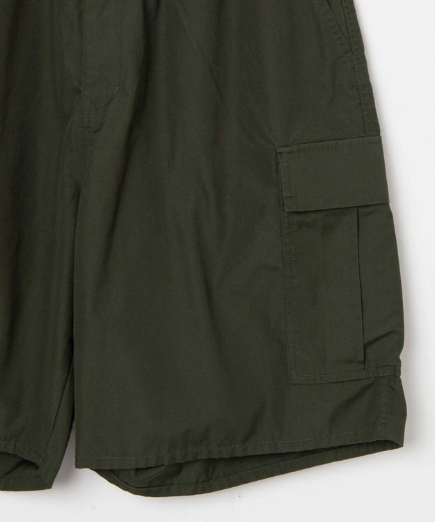 WEGO 【ウエストゴム/手洗い可】ワイドカーゴショーツ カーキ