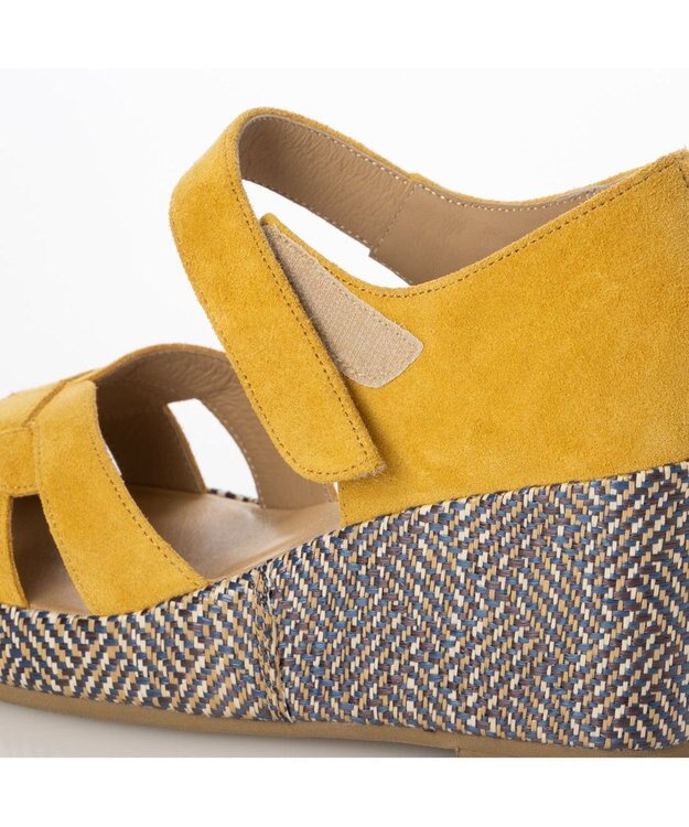 MODE ET JACOMO <D'ICI>カットワークストラップサンダル イエロースエード