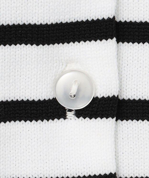 Feroux ロゴ刺繍ニット カーディガン ホワイト系ボーダー