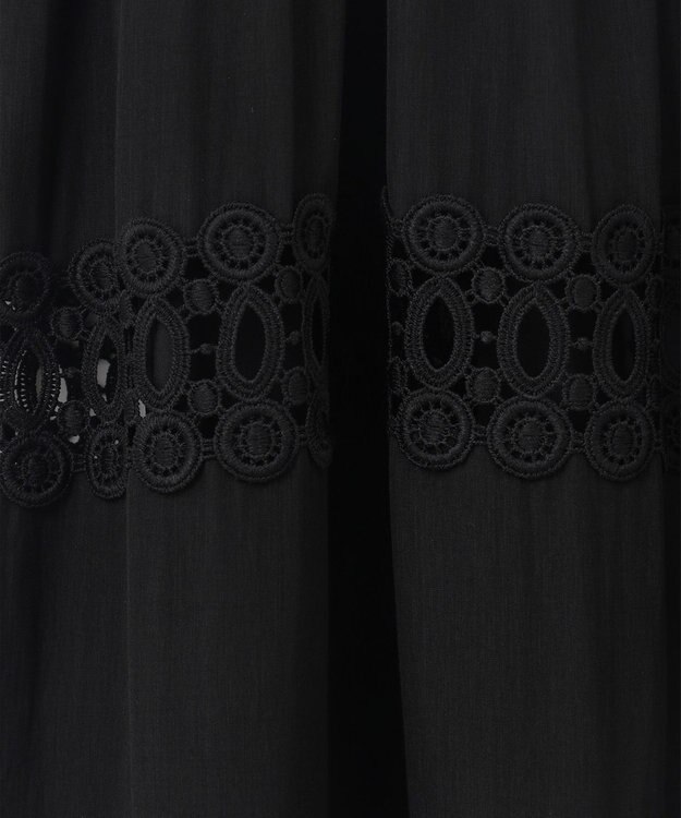 GRACE CONTINENTAL レース切替フレアワンピース ブラック