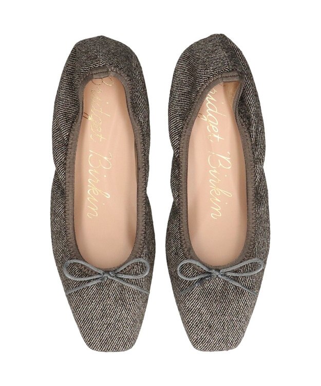 Bridget Birkin ＜抗菌消臭＞【Bridget Birkin】スクエアデイリーバレエシューズ グレー雑材