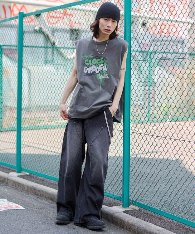 WEGO 【ユニセックス着用ITEM/MLサイズ展開】グラフィックBIGノースリーブ 柄6