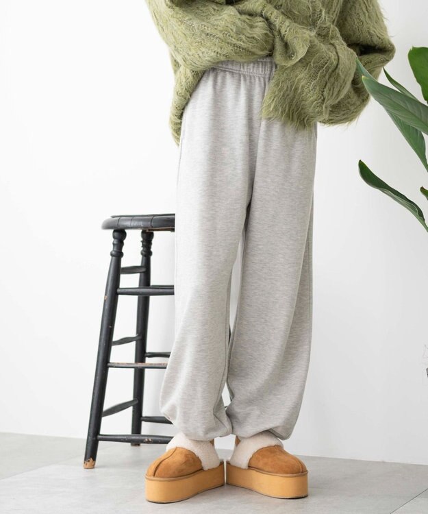 WEGO スウェットジョガーパンツ 杢グレー