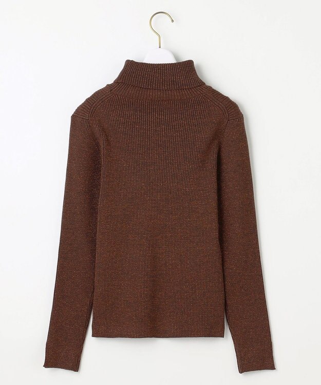 ANY SIS 【2SET】ニードルジャンパースカート × ラメリブタートルニット セット アイボリーベージュ×ブラウン